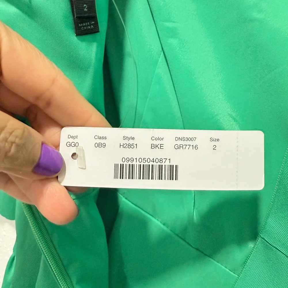 J. Crew 50 60s satin Green‎ bubble skirt 3/4 Sleeve Dress 2